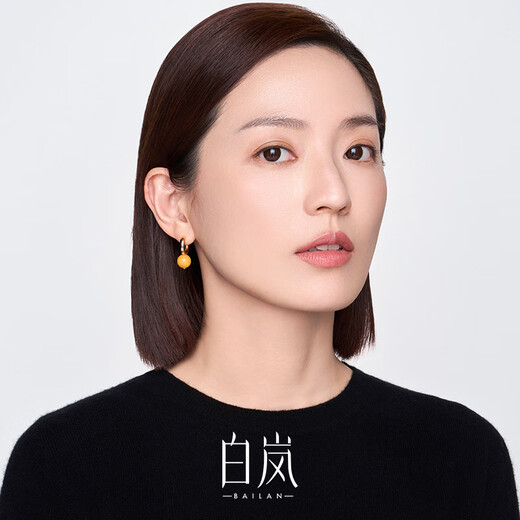 Bailan beeswax earrings for women, 925 silver earrings, design, light luxury, fashionable, elegant, high-end temperament, birthday gift for wife, beeswax earrings (10-10.5mm)