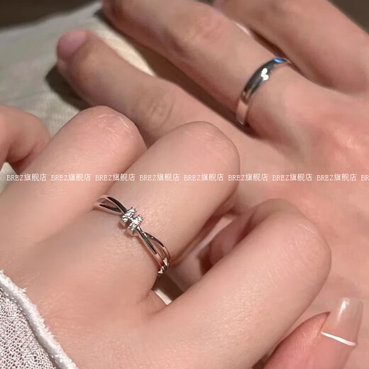 Brez Heartbeat Signal S999 Paar Ring Sterling Silber Eröffnung Verstellbarer Ringgeburtstag Valentinstag Geschenk für Jungen und Freundin 999 Herzschlag Signal Sidelight Paar Ring einstellbarer Live -Balance