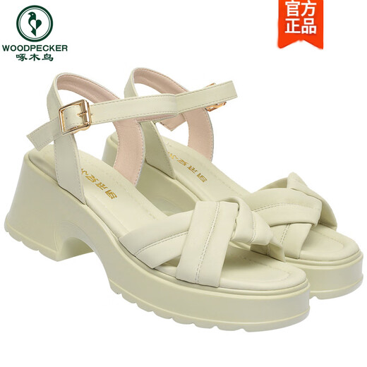 Spechtsgurt Sandalen für Frauen, Schwammkuchen dicker Sohle komfortabler und vielseitiger Sommer Neues Feenstil wasserdichtes Plattform Weiche unten Römische Frauenschuhe Hy2677 Black 35