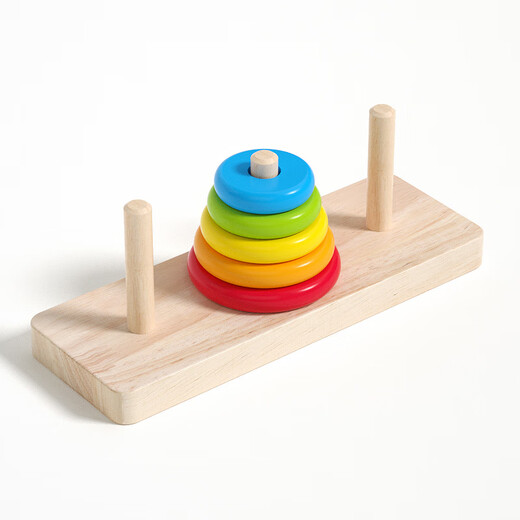 福孩儿智力木制汉诺塔小学生比赛用儿童益智玩具一二四年级逻辑思维训练 五层汉诺塔