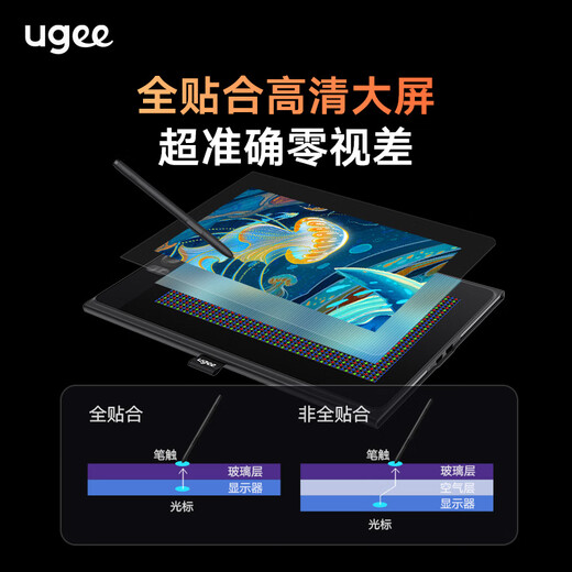 Écran numérique UGEE Niveau 16K Sensibilité à la pression Écran peint à la main Écran de dessin d'ordinateur Peinture Écran d'écriture Tablette peinte à la main Écran d'écriture LCD UE12plus 2025 Modèle amélioré