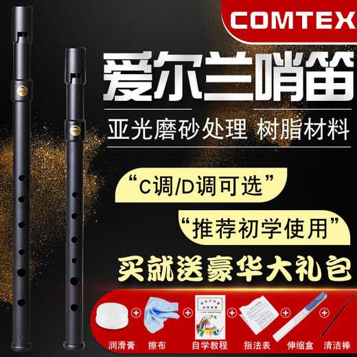 杉贝爱尔兰哨笛初学用成人入门C调D调锡笛亚光树脂磨砂6孔乐器 C调+D调+丰富+教材(套餐更划算)