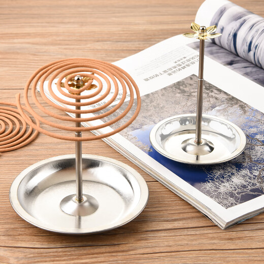 Aoyanlai Incense Coil Holder Retractable Stainless Steel Incense Coil Holder Sandalwood Coil Incense Holder Incense Holder Incense Furnace Tower Incense Insertion Point Boxed Agarwood 48 Pieces