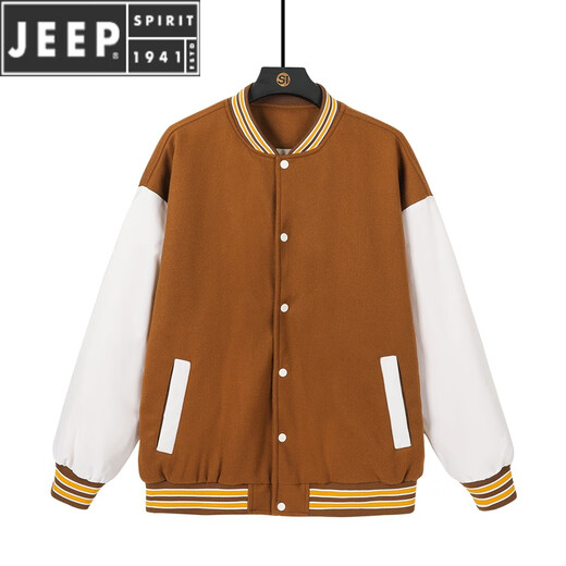 JEEP SPIRIT夹克男2024春季新款宽松棒球服男潮流休闲运动夹克外套男 ZC9926黑色旷野美拉德 L旷野美拉德