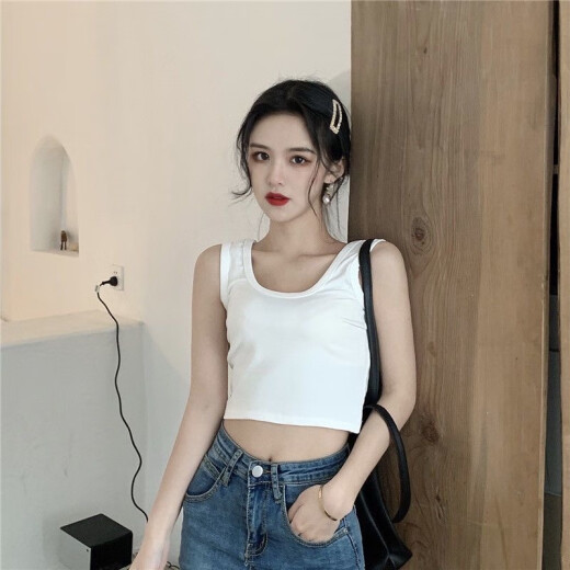 【百搭小背心】吊带背心女百搭短款露脐运动外穿内搭打底小背心女 两件装：【黑色+白色】 大均码【100-135斤】