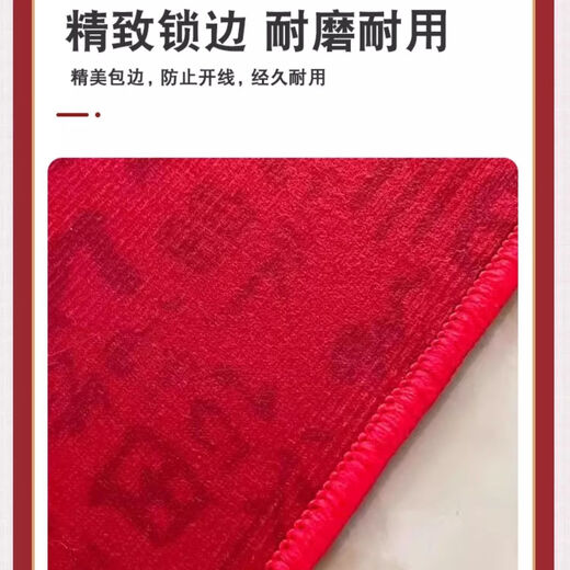 Xinlin Crystal Velvet Vertical Floor Mat Entry Door Mat Red Door Mat Home Dirty-Resistant Anti-Slip Mat Festive Housewarming Carpet Good Luck in the House Vertical Version 40*60cm Small and Exquisite