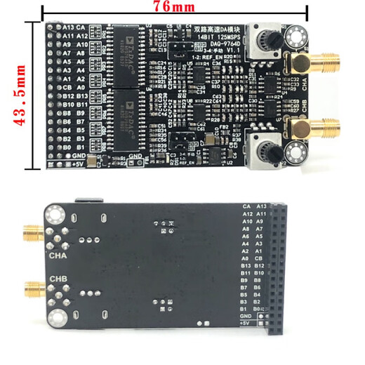
Dual high-speed DAC module AD9764 14-bit parallel DA125M waveform generation supporting FPGA development board Dual AD9764 module