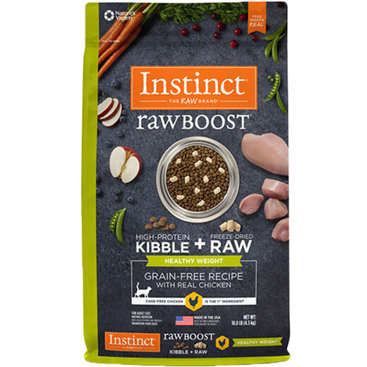 INSTINCT Bailey High Protein Cat Food Fresh Freeze-Dried Grain-Free Chicken Golden High Protein Duck Bailey Adult Kitten Fresh Chicken Controls Weight 4.5 lbs (24.11) 0g Double Label Anti-Counterfeiting