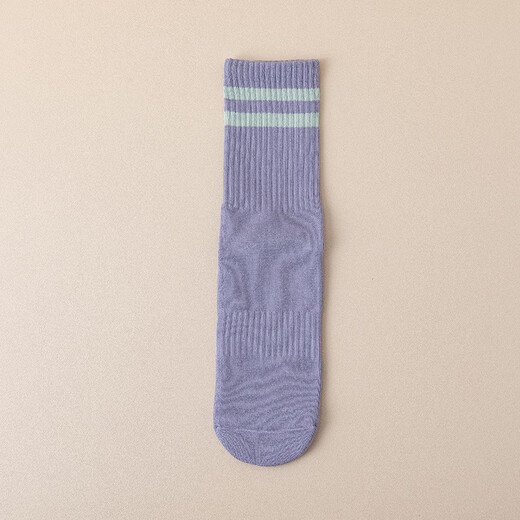 LULULMCCTN yoga socks, professional silicone non-slip, comfortable and breathable mid-calf socks, Pilates fitness socks, coffee color, one size fits all