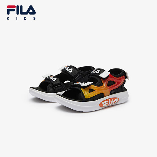 Fila Fila Children's Shoes 2024 Summer Summer Boys and Girls Children's Sandals Sandals Black/Fire Red-BF 26 Size Inner Length 16.0cm