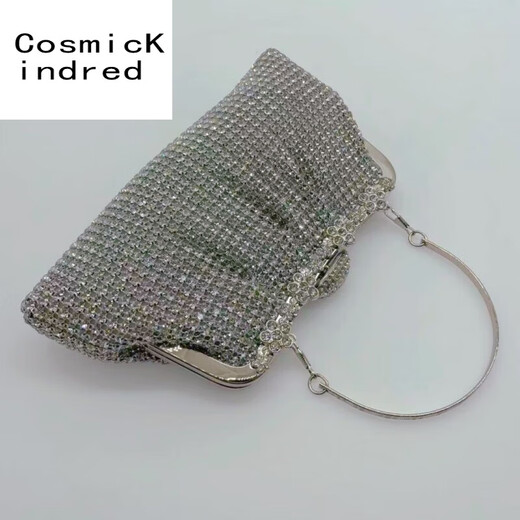 CosmicKindred new rhinestone handbag with cheongsam evening dress bag hand grab bag chain diamond bag celebrity dinner bag golden