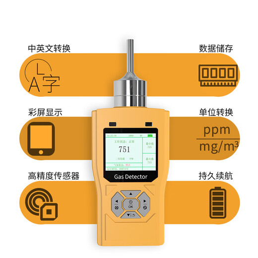 Pulitong high-precision pump-type gas detector explosion-proof flammable harmful ozone harmful detection handheld portable carbon dioxide detector 0-5000PPM