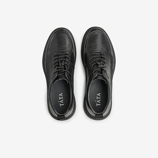 他她TATA英伦商务休闲皮鞋男季VXQ01CM3 黑色 40
