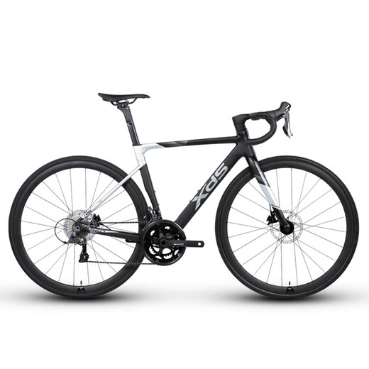 Xidesheng (XDS) Bicicleta de carretera RS360 SHIMANO DISCO DE ACELO DE ACELA DE 16 VELADAS Tambre de tambor Velocidad de la rueda de la rueda para adultos Silver negro 48 cm