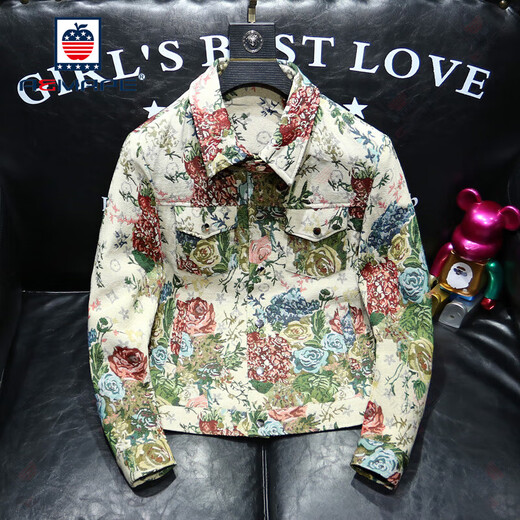 Aemape Jacke Herren European Trendy Brand hübsches gestickter Frühlings- und Herbst-Herren-Revers schlanker junger und mittlerer Jacke mit mittleren Alter 9227 Farbe Schlanker Anpassungsgröße kleiner m