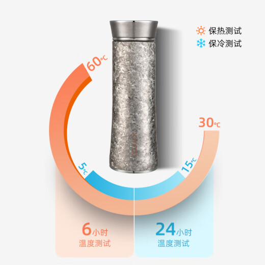 XIMX 希么希XIMX纯钛保温杯男女士水杯便携双层钛杯礼盒送礼茶杯刻字定制400m 冰花银 400ml
