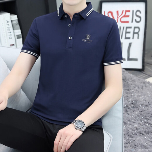 ZZANG / INS LUX LUXE LUXE LUXE MARQUE POLO CHIRT CHIRT CHIRT MEN'S NOUVEAU T-SHIRT BUSING LOBE BUSINE CASBOST COST OFFRY A12356M APPRICOT COLOR 2XL (recommandé 145-165jin [Jin est égal à 0,5 kg]))