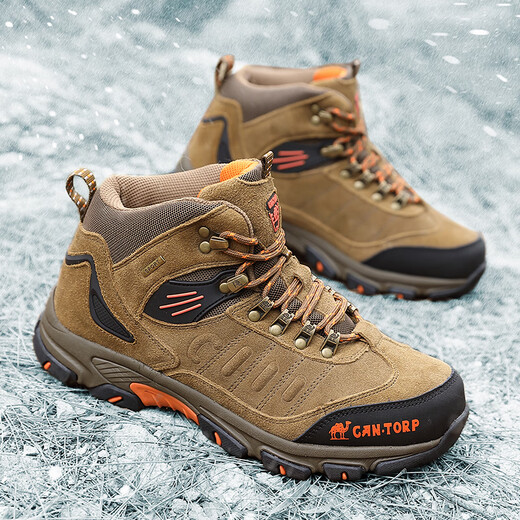 
Preferred Camel Trendy Brand Preferred Camel Trendy Brand Camel Men's Shoes Winter High-top Outdoor Hiking Shoes Waterproof Anti-Skiing Floor Boots Plus Fleece Thickened Wool Warm Cotton Shoes 3895 Black Thick Fleece Recommended to take a size larger 38