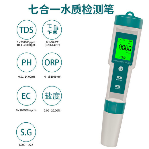 Пятифункциональный многофункциональный обнаружение качества воды PH PH PEN ГОДИТЕЛЬ КИСТЕР МЕР ТДС ТЕМПЕР ТЕМПЕТЕР УСТАНОВКИ PH/EC/Температура Три-в-один Берег 9902