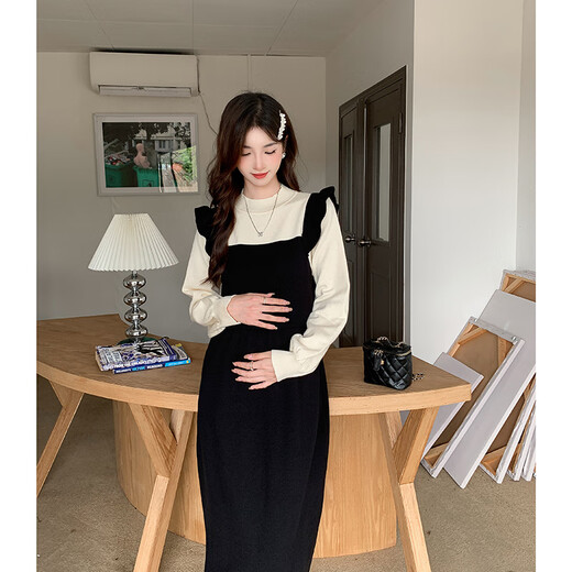 Shiliang Maternity Wear Осеннее платье свитер 2025 Новый модный костюм модная юбка Большого размера весенняя картинка 2xl