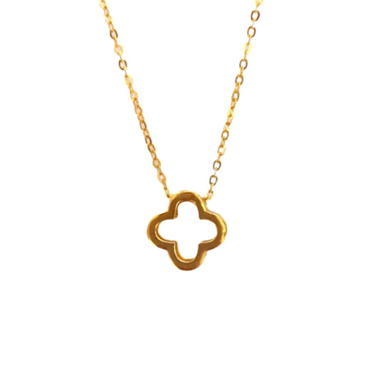 Chishe 18K gold lucky four-leaf clover necklace for women gold sterling silver hollow flower clavicle chain simple gift trendy new style