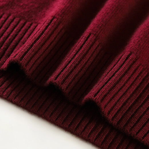 Antonio 100% sheep wool Chinese New Year red series men's lapel Polo sweater cardigan base sweater spring and autumn