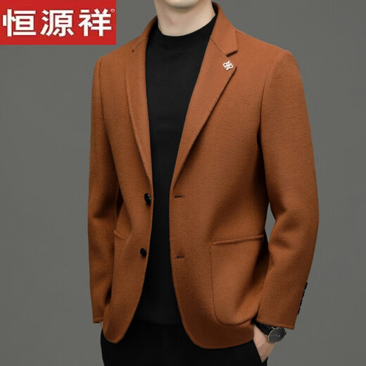 Hengyuanxiang chaqueta de lana de doble cara otoño e invierno lana pura lana abrigo comercial de mediana edad