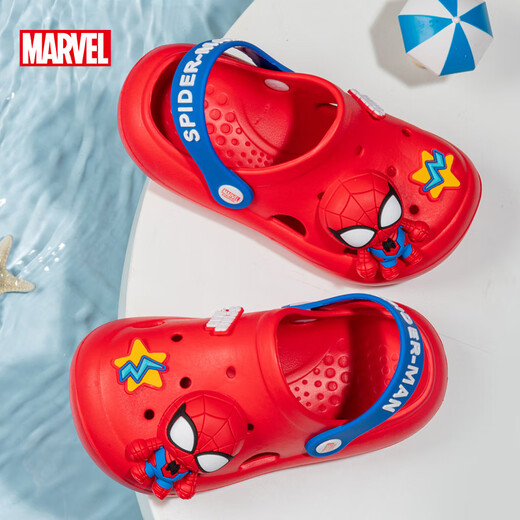 Disney Children's Pantoffeln Kinderlochschuhe Jungen Pantoffeln Baby-Hausschuhe Scheiße fühlen Pantoffeln Kinder nicht rutschend rot
