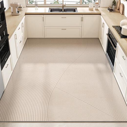 Kitchen floor special floor mat full 2025 new full-shop pvc waterproof, non-slip, oil-resistant, dirt-resistant, and wipe-free 15917-Qingyuan 1 piece 140*200CM size recommended