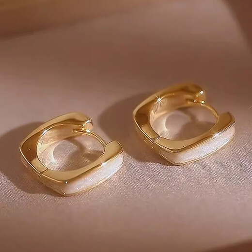 Idel dripping glaze geometric earrings light luxury high-end earrings niche simple design earrings 2025 new square earrings for women square earrings gold E3268