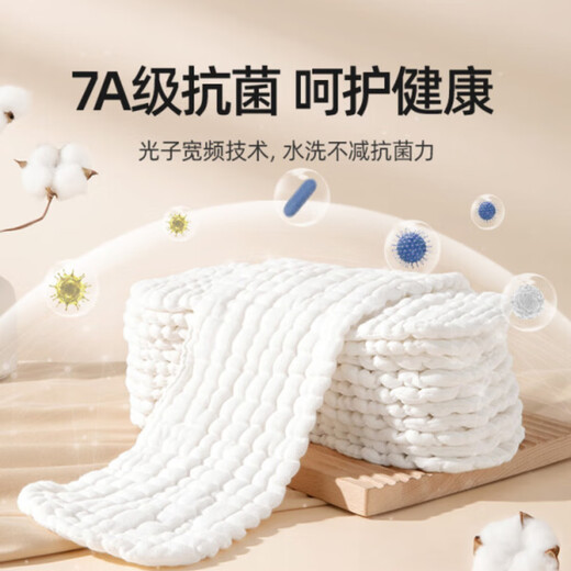 煦凛德国品牌尿布可水洗新生儿介子布婴儿纯棉纱布7A级抗菌透气尿介子 月光白 尿布 6片装 M码【适合5~15斤】0-5个月