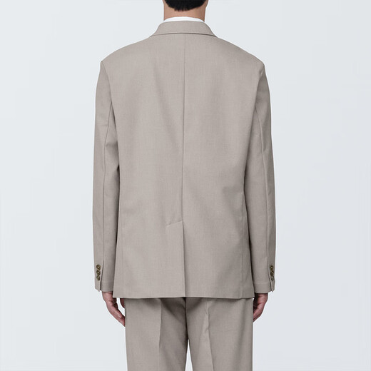 无印良品（MUJI）男式 易打理 弹力 夹克男士外套男款春秋款 西装小西服AD0V0A4S 浅灰棕色 XL (180/104A)