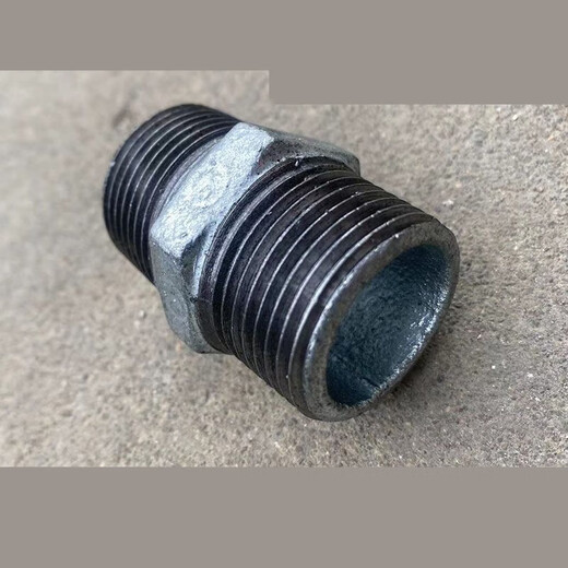 Galvanized hexagonal outer wire to wire inner joint double-headed thread straight through Malleable steel galvanized pipe fittings wire connection fire water heating construction branch national standard variable diameter outer wire DN50*15