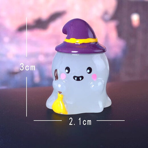 Xixiaowei paysage créatif mignon mignon lumineux halloween petit ghost doll bourse mini-ornements de poupée pour enfants de 6 packs [style d'éclairage]