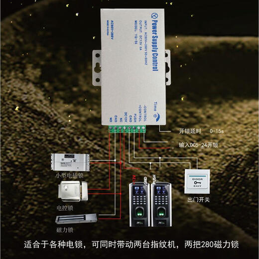 Access control dedicated power supply DC12V5A power controller access control transformer building door lock power supply gray exit flame retardant shell