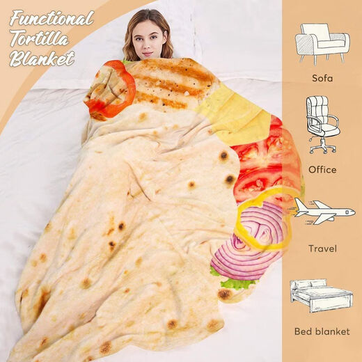 New Pizza Blanket Flannel Blanket Baby Blanket Office Nap Blanket Indian Baby Blanket Chinese Cabbage Adult Size 180*180cm Storage Bag