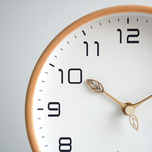 MJK table clock simple clock ornaments Nordic desktop clock living room home desktop modern personalized creative pendulum clock B style wood color