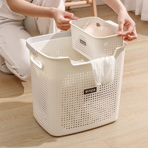 Mud dirty clothes basket dirty clothes storage basket household dirty clothes basket laundry basket bathroom bathroom clothes storage artifact laundry basket medium size - gentleman gray