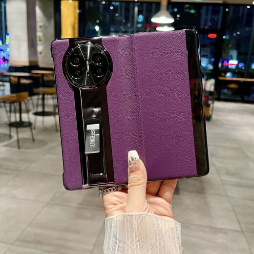 壳爵士 华为MateX5手机壳MateX3保护套翻盖智能皮套高端真皮时尚保时捷隐形支架镜头全包防摔商务保护壳 华为MateX5【羽砂黑】