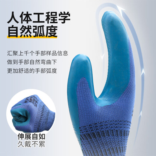 
Xingyu Labor Protection Gloves A688 Wear-resistant Work rubber thickened rubber latex embossed anti-slip impregnated adhesive breathable protection work [China Industrial Belt Direct Hair] 12 double A688 Embossed anti-slip-all size