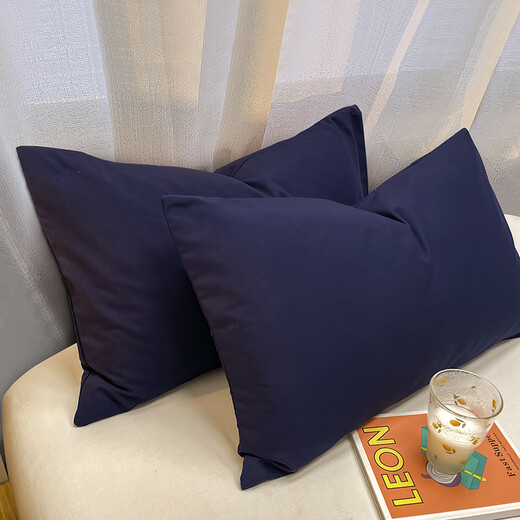 Lingyun 2024 new summer adult pillowcases are skin-friendly, breathable, non-pilling, one pair of pillowcases, navy 48*74, one pair