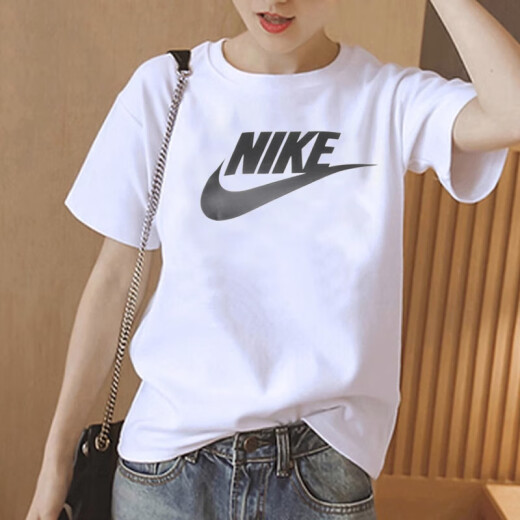 耐克（NIKE）女装运动套装2025夏上新款休闲透气经典短袖T恤梭织五分裤两件套 DX7907-100和FV6623-019 2XL(175)