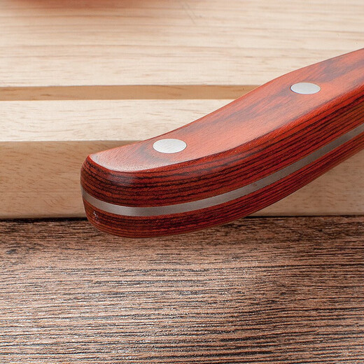 Shibazi Obstmesser mit Holzgriff, Küche, Haushalt, Schälmesser, Melonen- und Obstschälmesser, Edelstahlstange, Obstteller, speziell gebogenes Obstmesser S2302-D