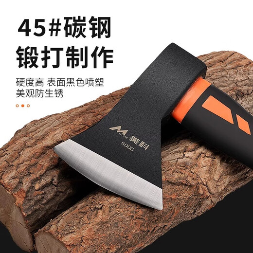 美科（MYTEC）斧头劈柴神器剁骨刀家用户外砍树大精钢斧小开山斧子木工专用工具 TPR包胶柄斧400g【不掉头】