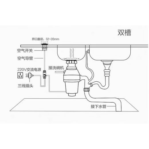 Midea/C139 kitchen garbage disposer household sewer pipe food waste grinder silent automatic C139 garbage disposer black