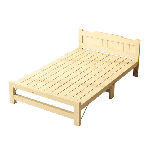 Jinhe massives Holzklappbett Haushalt Einzelbett Miethaus 1,2 Meter Einfaches Bett zum Mittagessen BRÜSSCHALTUNG Hartes Brettbett 1,5 Meter doppelte Person kostenlose Installation 150 cm breit (horizontaler Brettstil mit hoher Höhe)
