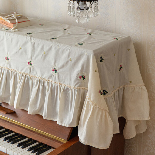 Tela de piano de estilo francés cubierta de polvo a prueba de polvo luz de la cubierta de piano de la cubierta de lujo de la media cubierta del piano cubierta de la cubierta del piano electrónica del bufanda del piano 2 cubierta de piano cubierta de taburete 3878d 0 piezas