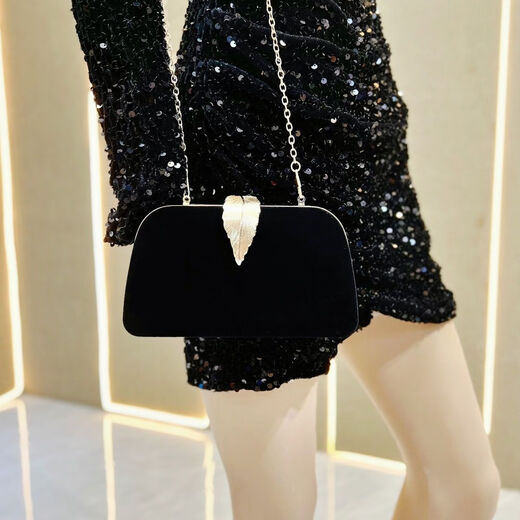 Kuqi Kangaroo (KUQIDAISHU) Celebrity Temperament Dinner Clutch Women's Banquet Evening Black Evening Bag Cheongsam Matching Evening Dress Small Bag Burgundy Velvet