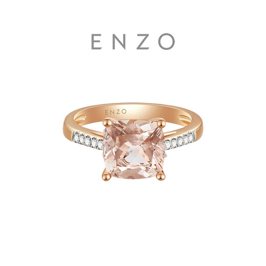 Chow Tai Fook ENZO Classic Colorful Series 18K Gold Morganite Diamond Ring for Women EZV498 Birthday Gift No. 15