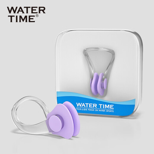 WATERTIME swimming nose clip diving beginners comfortable non-slip anti-choking professional training adult and children earplugs swimming equipment Azure One Size